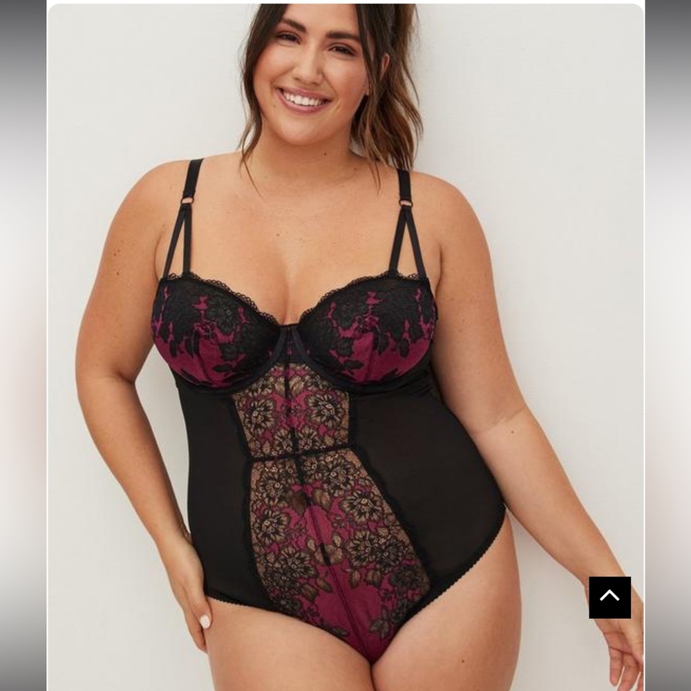 Torrid Two Tone Lace Bodysuit